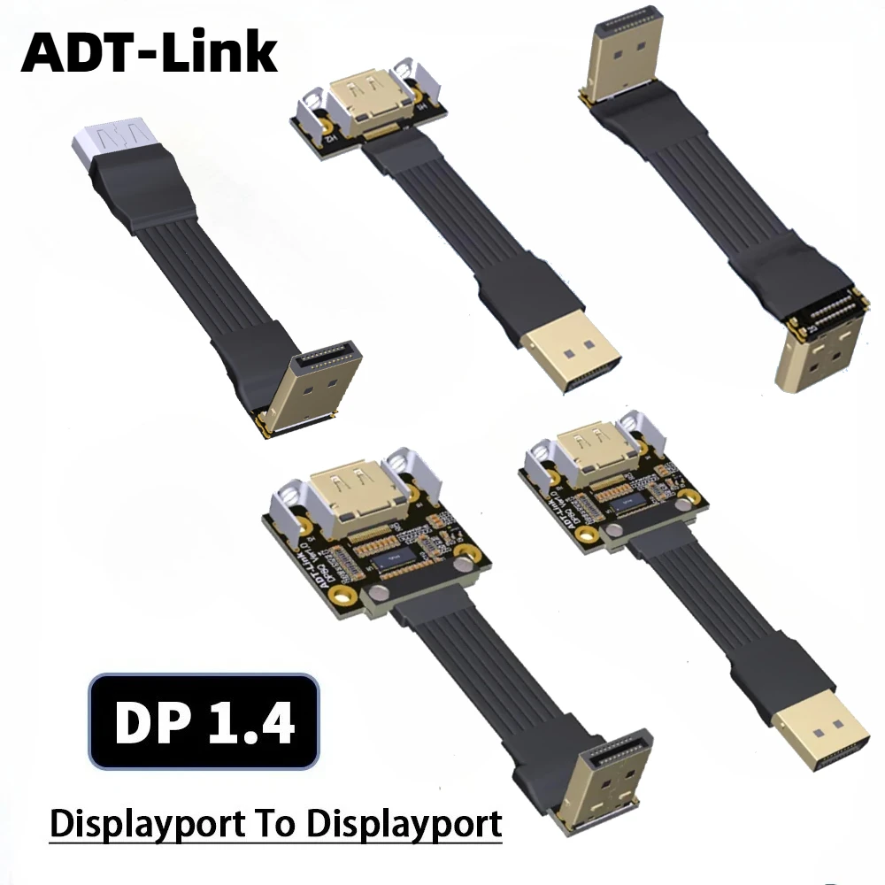 Shielded DisplayPort 1.4 Flat Cable 4K HDR 165Hz Display Port Adapter Video PC Laptop TV DP To DP1.4 DisplayPort Ribbon Extender