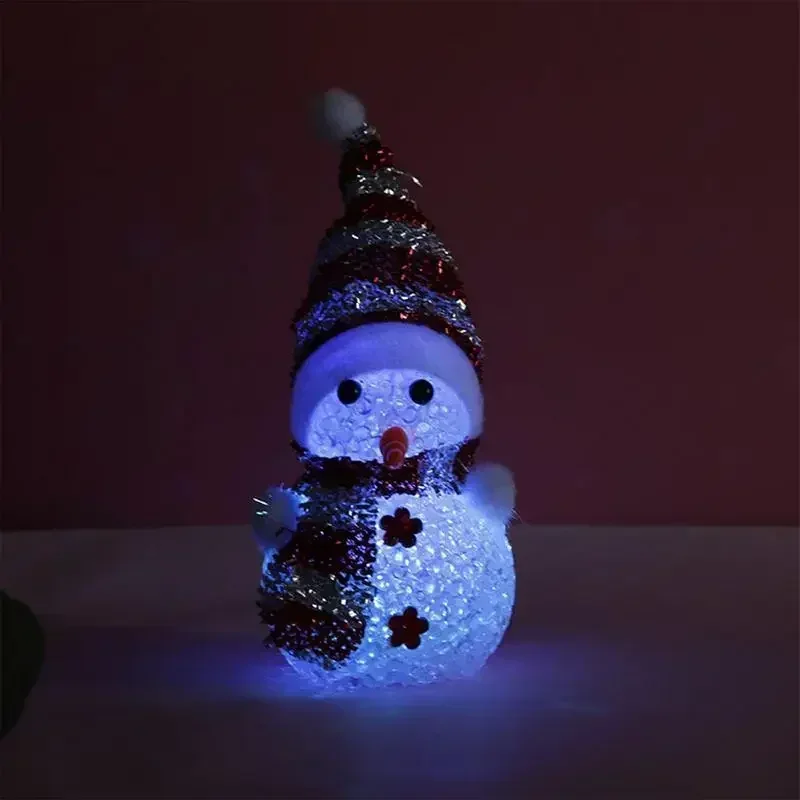 1PC LED Luminous Snowman Kids Toy Christmas Decor Ornament Flashing Light Ball Glowing Toys for Children Funny Xmas Party Gifts