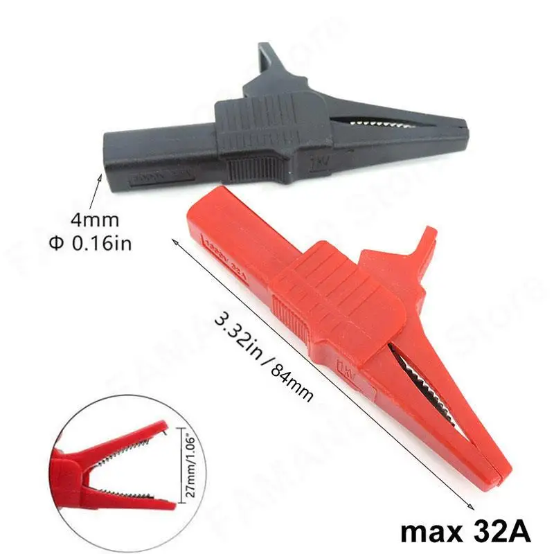 Зажим типа «крокодил», зажимы типа «крокодил», полностью изолированный медный испытательный провод, 4 мм Концевая вилка типа «банан» для fluke 1000 В 32A M20