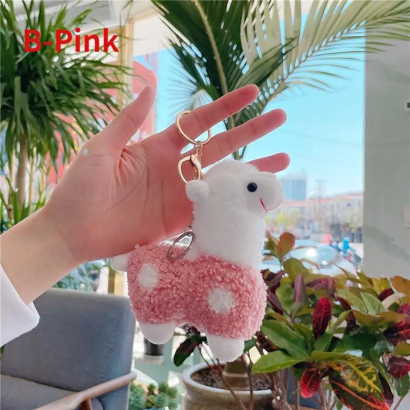 1pcs Soft Cotton Standing Alpaca Toys Stuffed Plush Doll Key Chain Animals Keychains Women Bags Cute Creative Gifts image 3