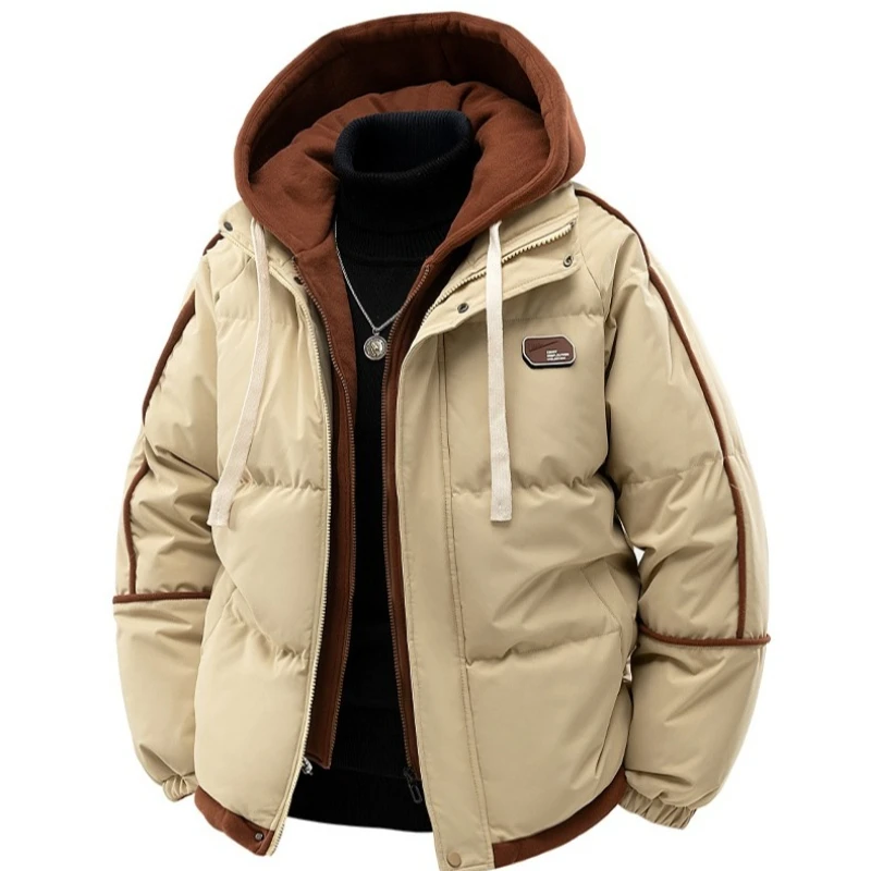الذكور وهمية قطعتين سترة قطن الرجال يندبروف الشتاء سميكة الدافئة سترة معطف الرجال القطن البخاخ معطف سميكة الرجال الملابس الدافئة