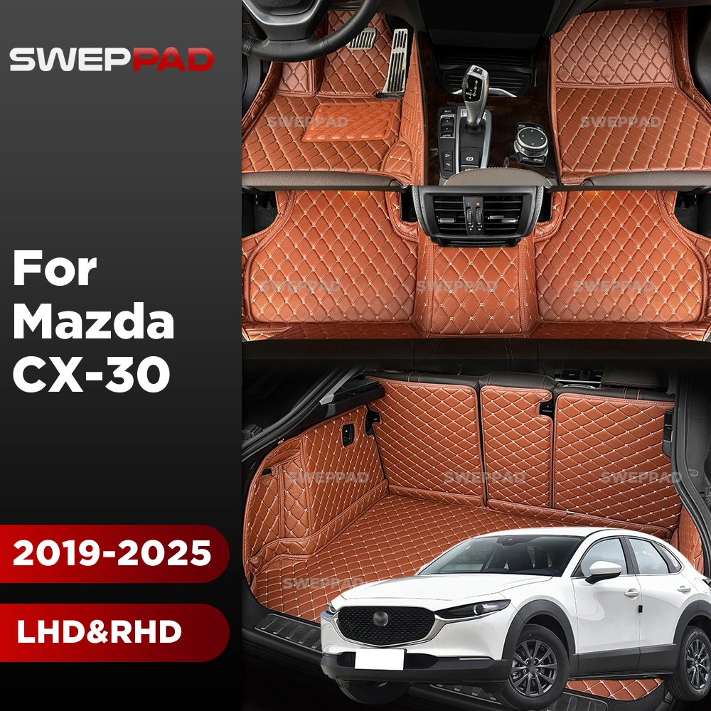 Car Floor Mats For Mazda CX-30 2019-2025 24 23 22 21 20 Trunk mat Cargo Liner Protection Carpet Custom Floor Liners Accessories