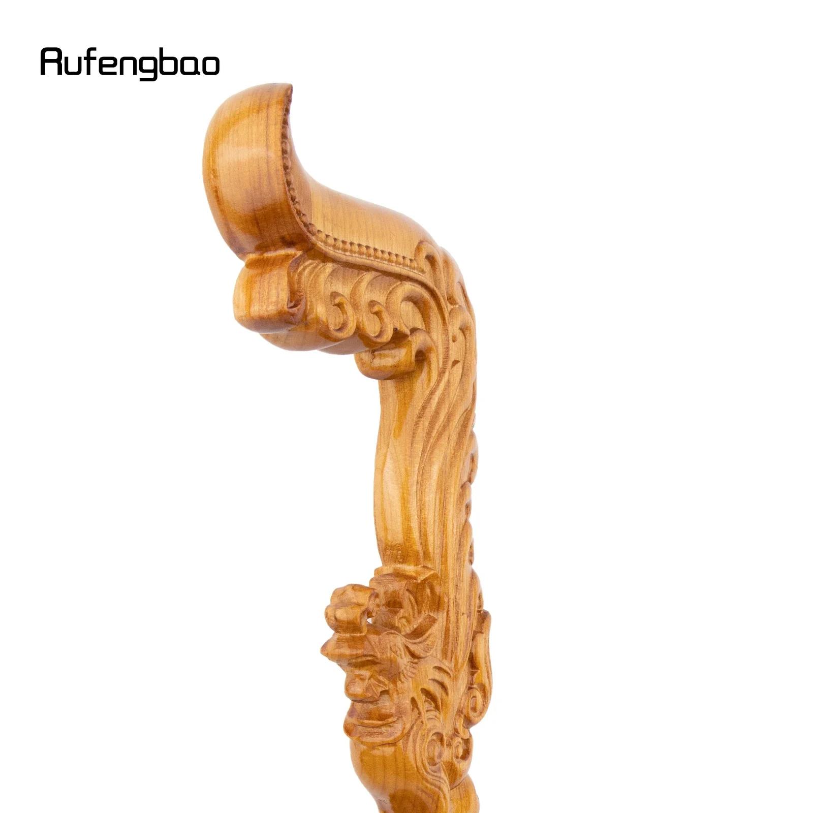 Fiore giallo Fenice in legno Giunto singolo Bastone di legno di moda Decorativo Cospaly Canna Halloween Stampella Bacchetta Crosier 95 cm