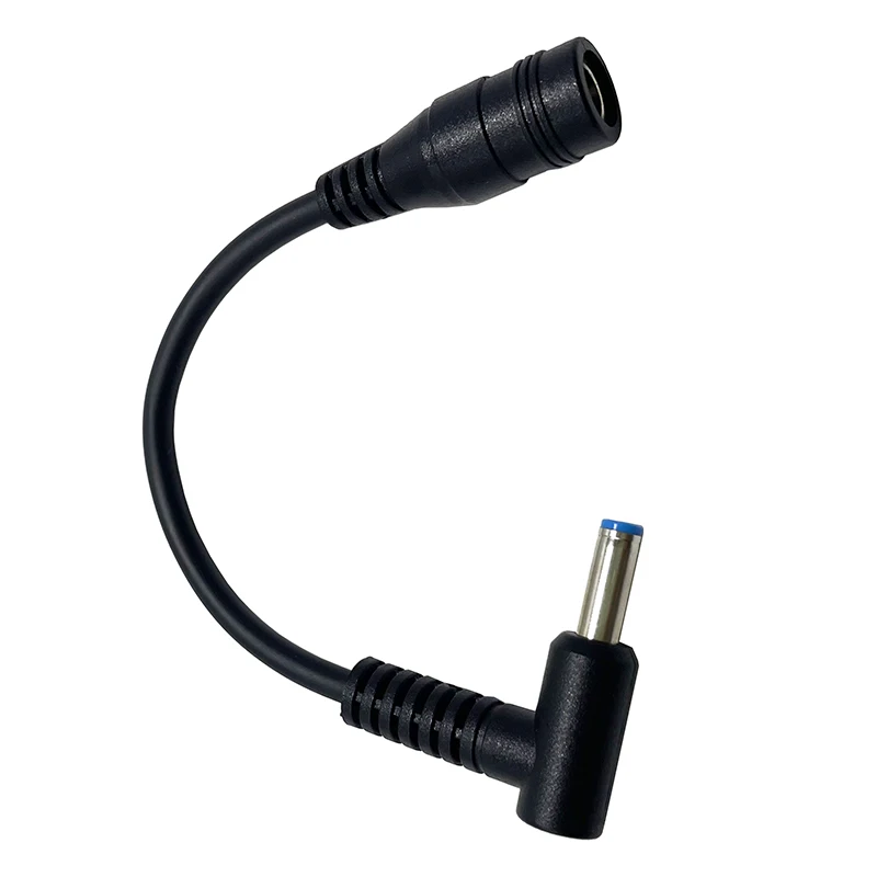 5.5x2.1mm Female to 4.5x3.0mm Male DC Power Charger Converter Adapter Right Angle Cable For HP Laptop Blue Tips
