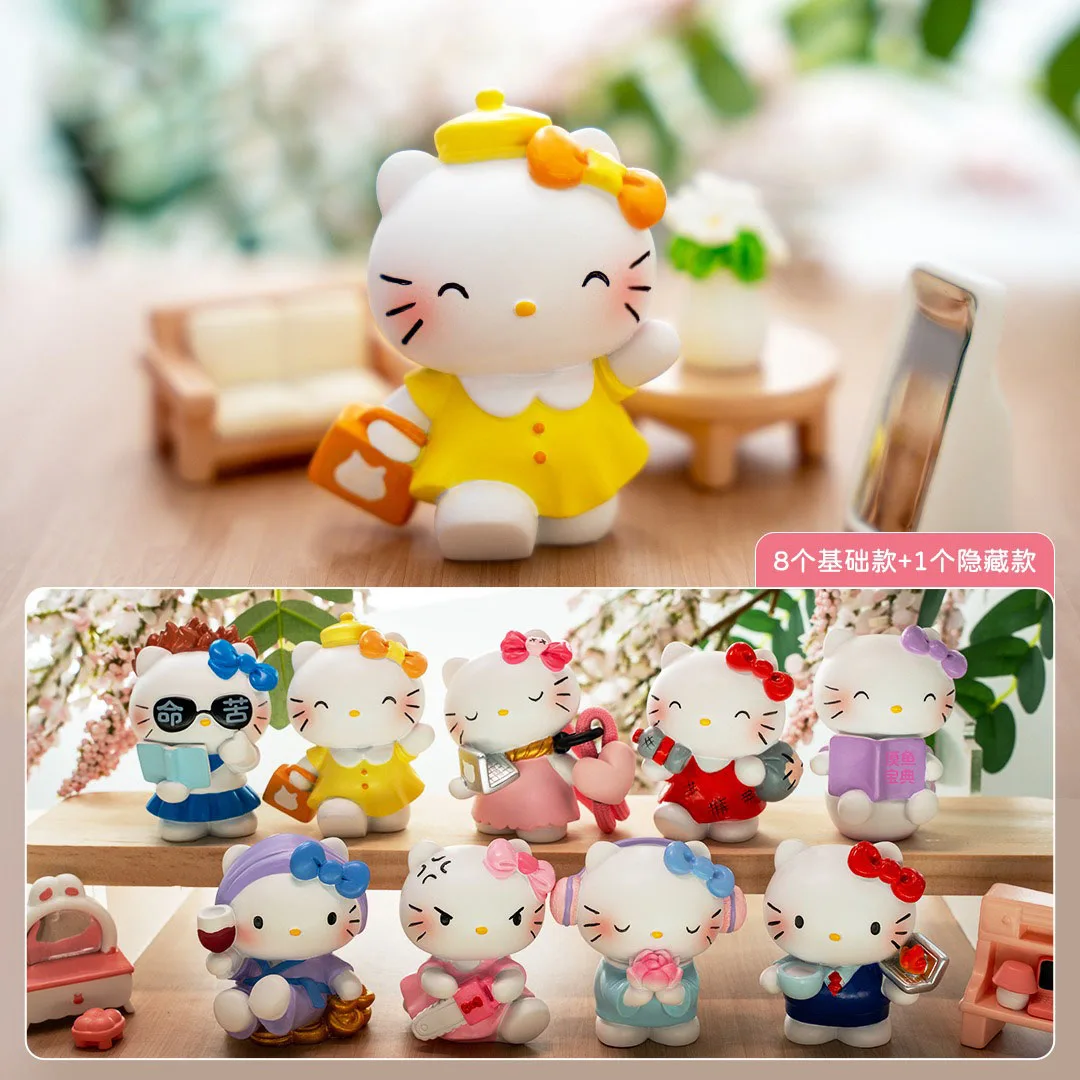 

8PCS Miniso For Beautiful HelloKitty Desktop Decorations Compact PVC Plastic Dolls Perfect For Girls As Gifts