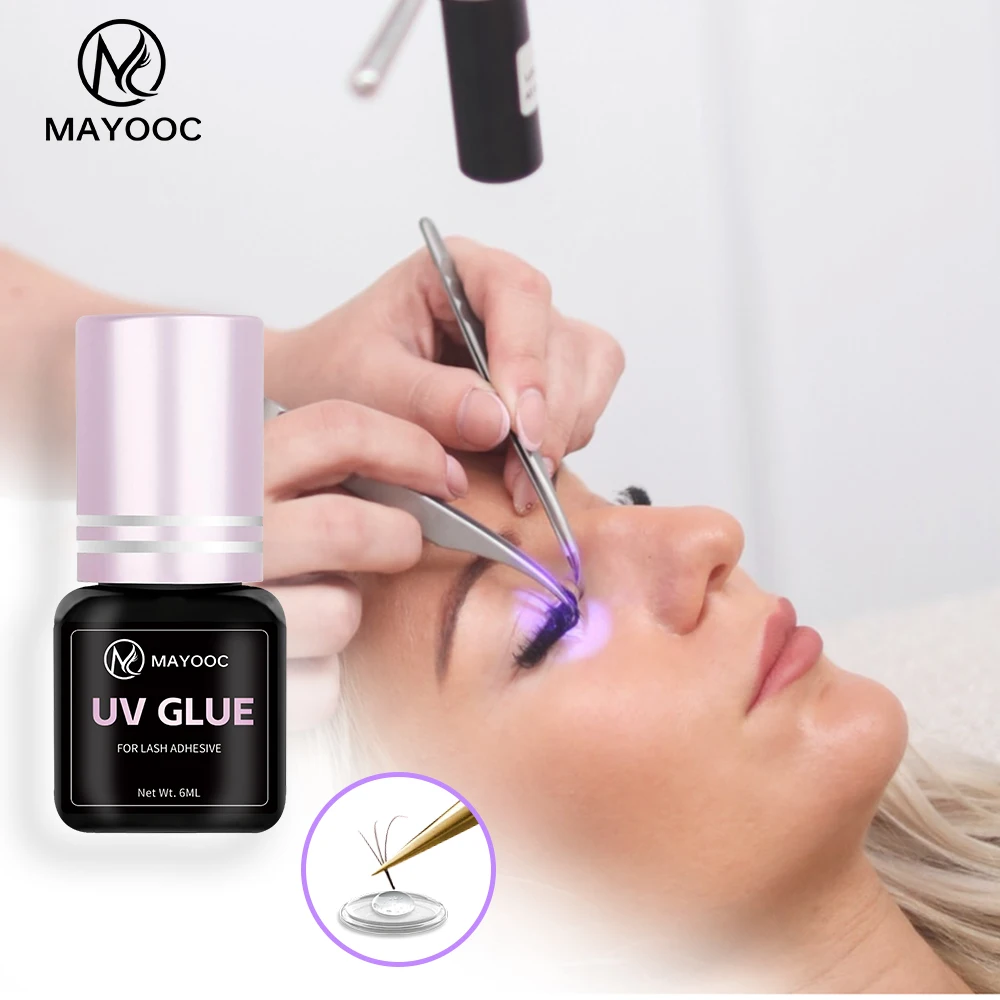 MAYOOC Fast Drying 0.1S UV Eyelash Glue Adhesive Eyelash Extensions Strong False Eye Lash Extension Glue Lasting Custom Logo