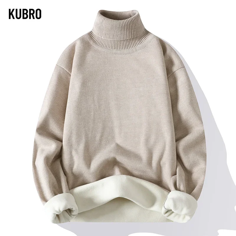 KUBRO 2022 New Autumn Winter Men's Warm Turtleneck Sweaters High Quality Fashion Casual Comfortable Pullover Thick Sweater Male