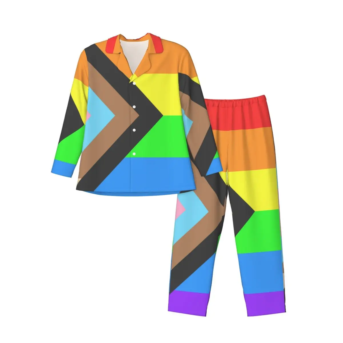 

Мужской пижамный комплект осенне-зимней с длинными рукавами Brilliant Progres Pride Flag, домашняя одежда, одежда для сна, 2 шт./компл.