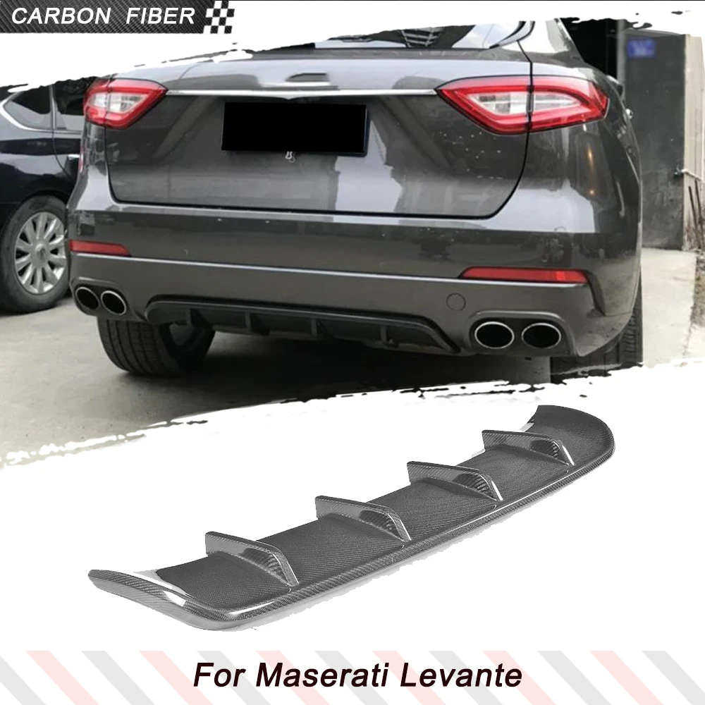 

Carbon Fiber Car Rear Bumper Diffuser Lip For Maserati Levante S Sport Base Sport Utility 4 Door 2016-2018 FRP Rear Diffuser