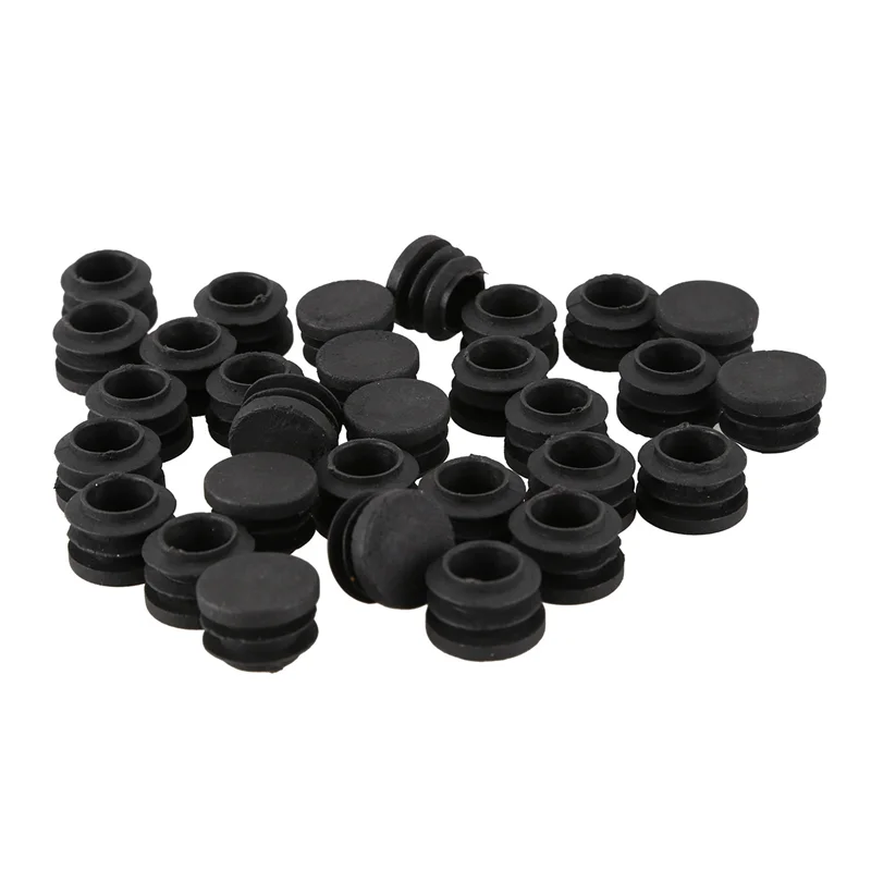 ABWZ-Round Table Chair Leg Tube Pipe Insert End Cap 19Mm Dia 300Pcs Black