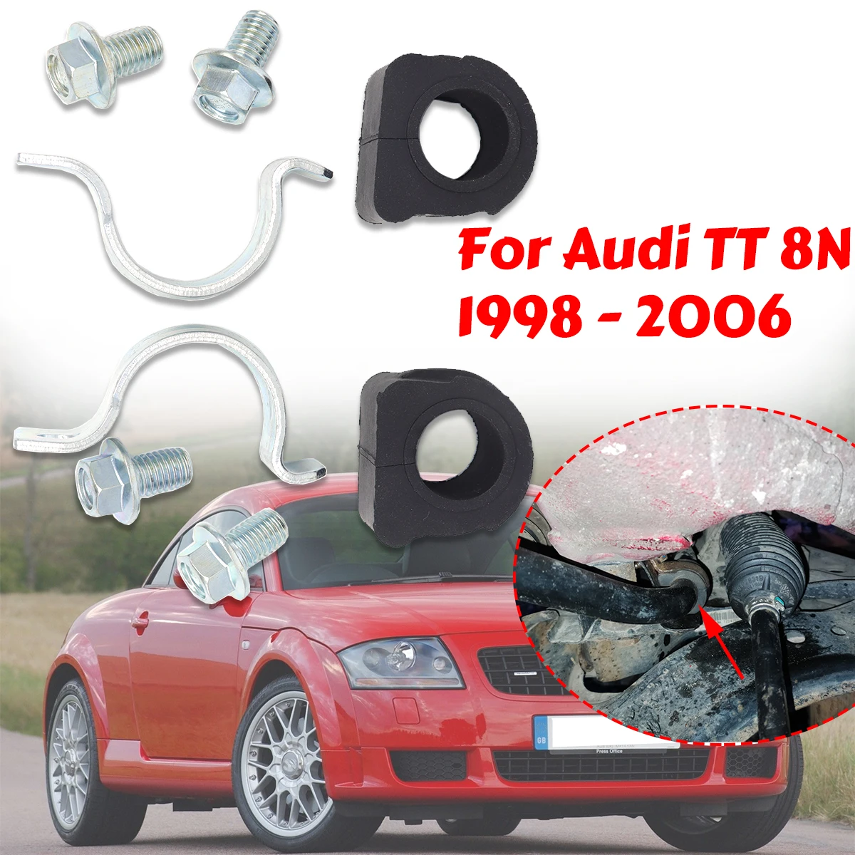

21MM Front Axle Sway Bar Bushing For Audi TT 8N Clamp Bracket Bolt Anti Roll Bar Stabilizer 1J0411314T 1J0411336D 1998 - 2006
