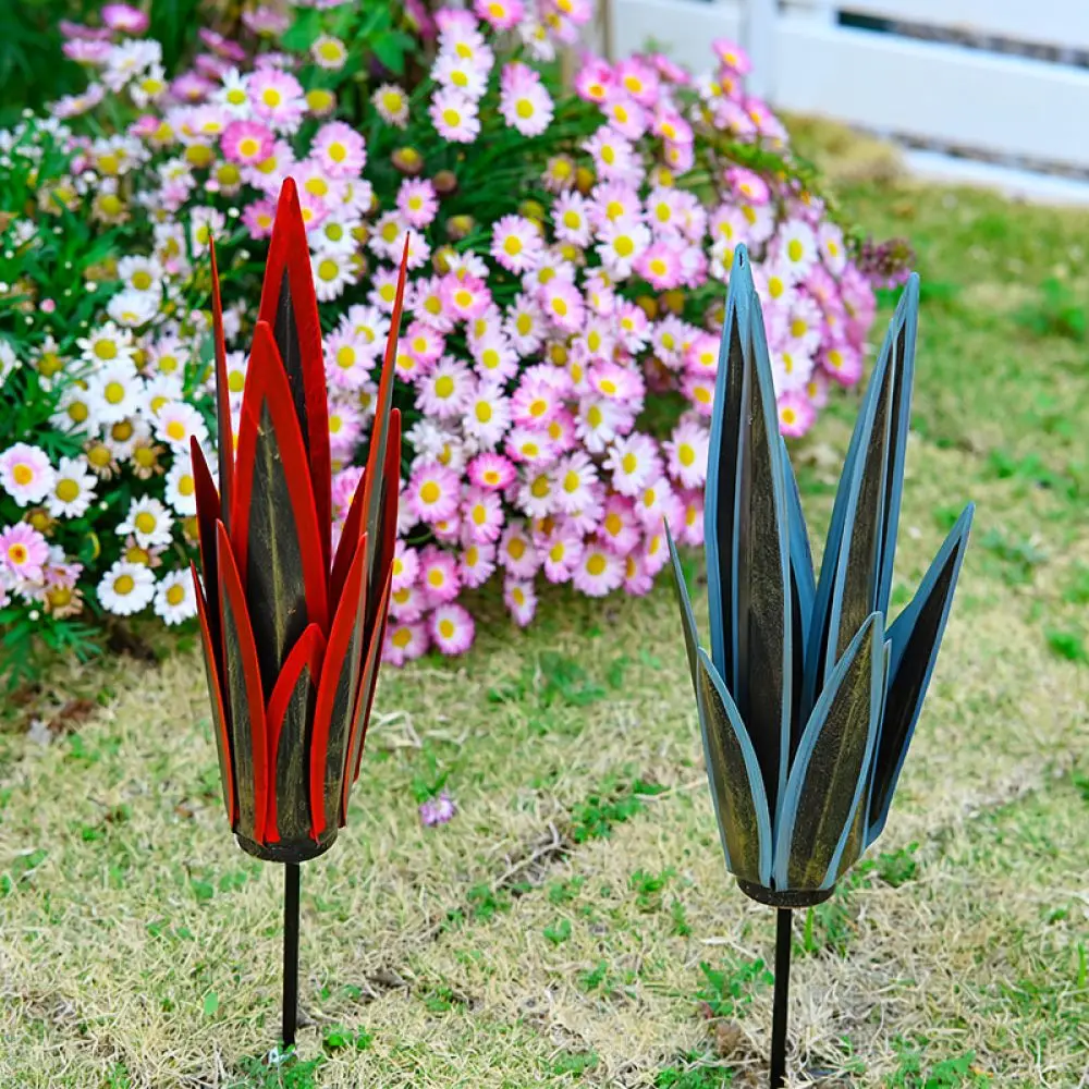 Metal Agave Ornament Iron Plant Statue Garden Decoration Outdoor Patio Landscaping Sculpture Artistic Yard Decor