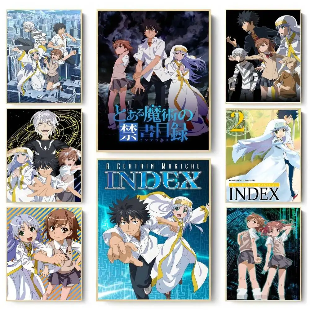 1pc A Certain Magical Index Anime Poster Sticker Print Waterproof Wall Art For Living Room Bedroom Home Decor