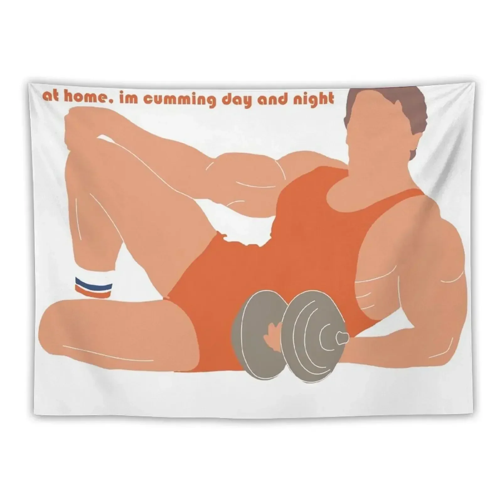 im cumming in the gym, im cumming day and night' pumping iron bodybuilding meme Tapestry Aesthetic Decoration Tapestry