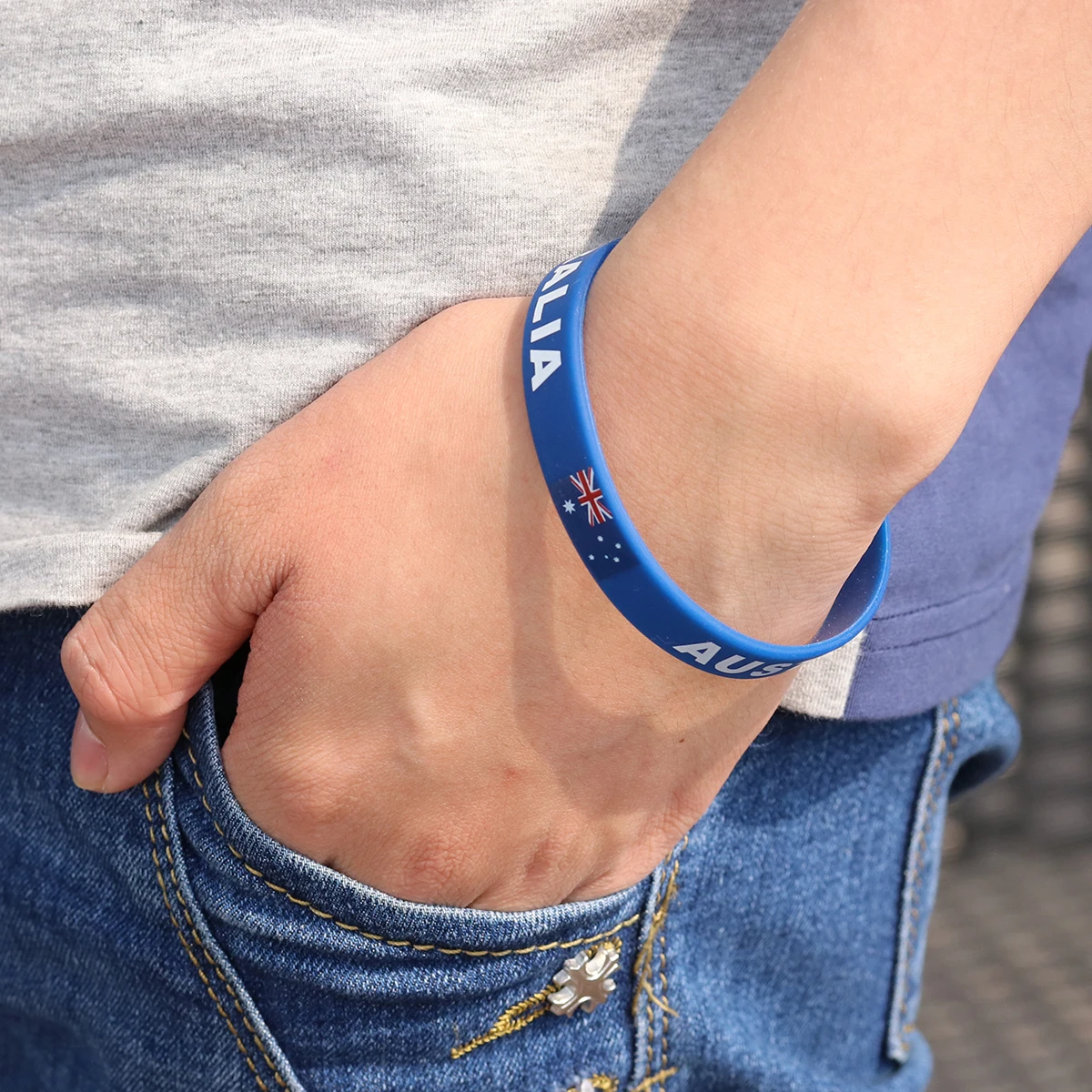 

5 Pcs Football Wristband Silicone Bracelet Wristbands Australia Rubber Braclet Australian Flag