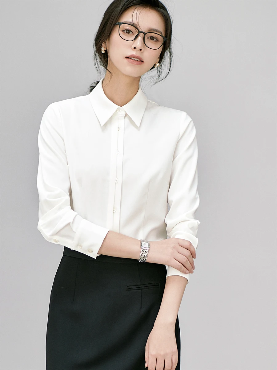 

OFFIY женские Thiened без железа, белые для интервью, поездок на работу, Profional, формальный длинный све айрт с квадратным воротником