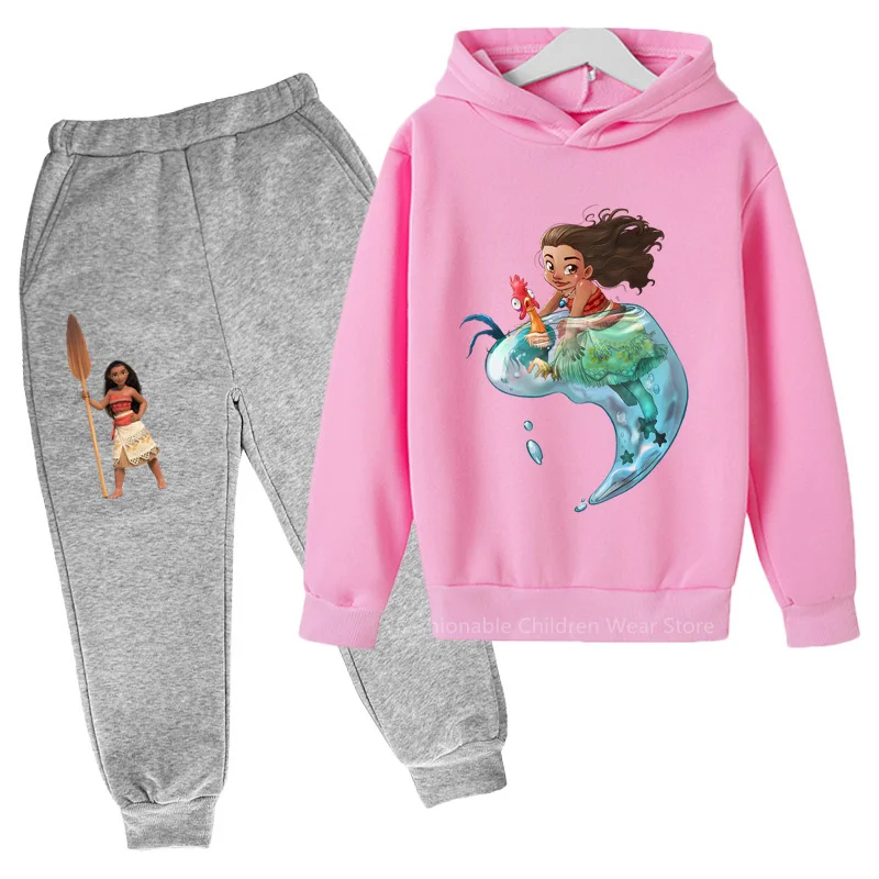 Disney's Moana Kids' Hoodie and Pants Set - Cute and Casual for Boys & Girls' Stylish Autumn and Spring Adventures