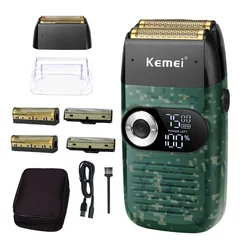 Kemei Electric Shaver Men Rechargeable Beard Shaver Electric Razor Floating Barber Hair Trimmer Face Care Shaving Machine