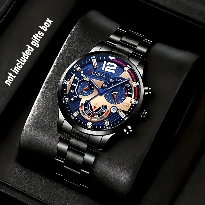 2피스 및 1피스 럭셔리 남성용 쿼츠 시계 세트 - 비즈니스 및 레저 시계
