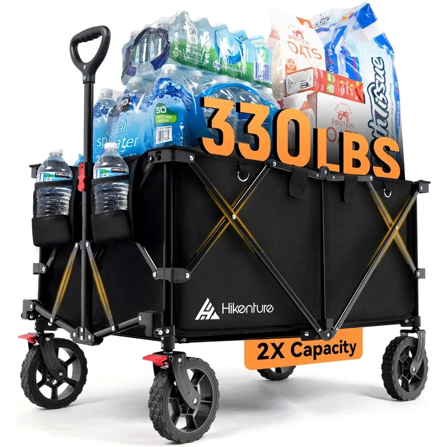 Wagons Carts Foldable 330LBS, Heavy Duty Collapsible Wagon