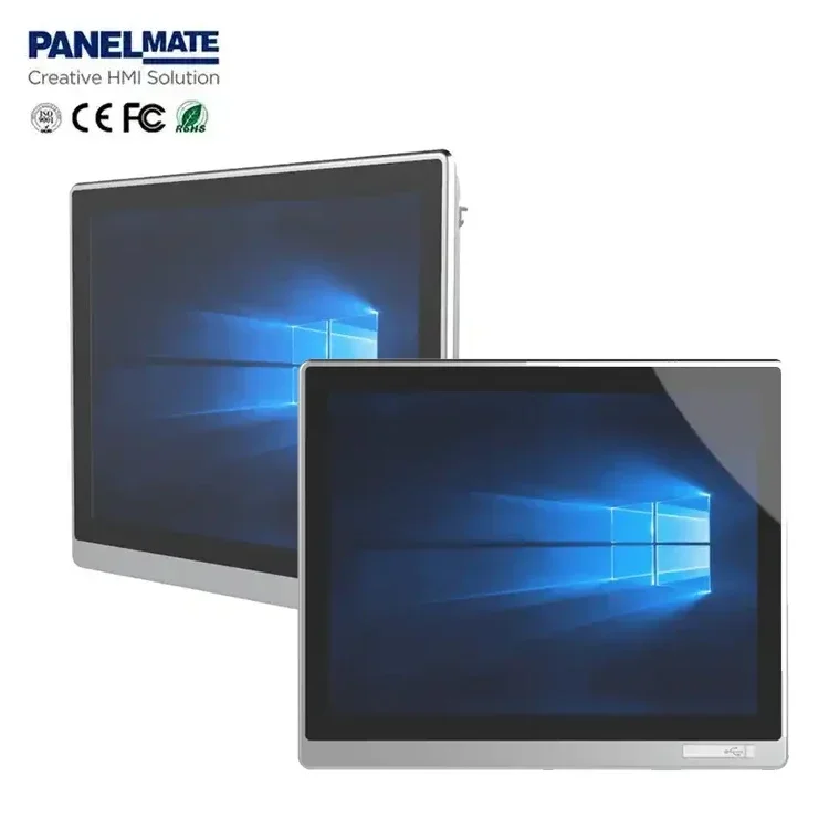 

004 15 Inch Embedded Industrial Computer IP65 Front Waterproof lcd Resistive Touch Panel PC HD Monitor CNC Display