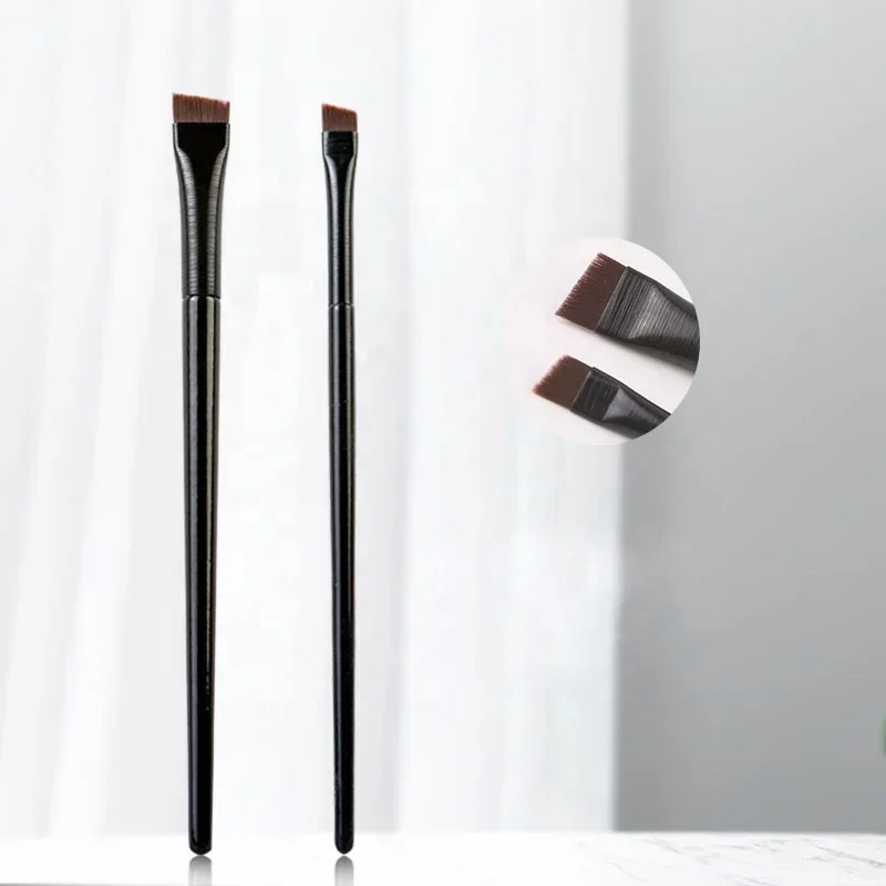 2pcs Blade Makeup Brushes Angled Thin Eyebrow Brush Flat Fine Eyeliner Brush Professional Liner Brow Beauty Make Up Tool