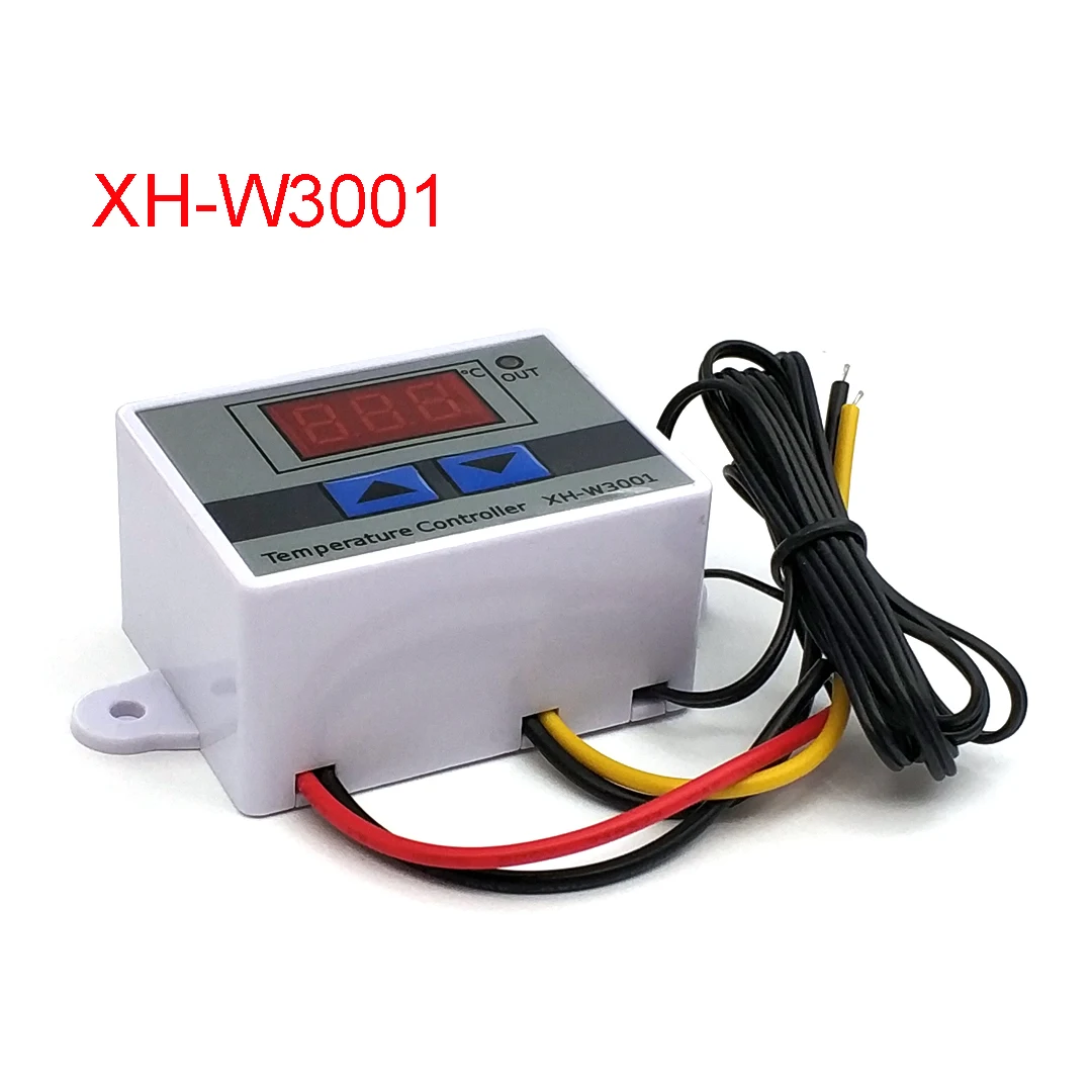 10A 12V 24V 220V AC Digital LED Temperature Controller XH-W3001 for Incubator Cooling Heating Switch Thermostat NTC Sensor