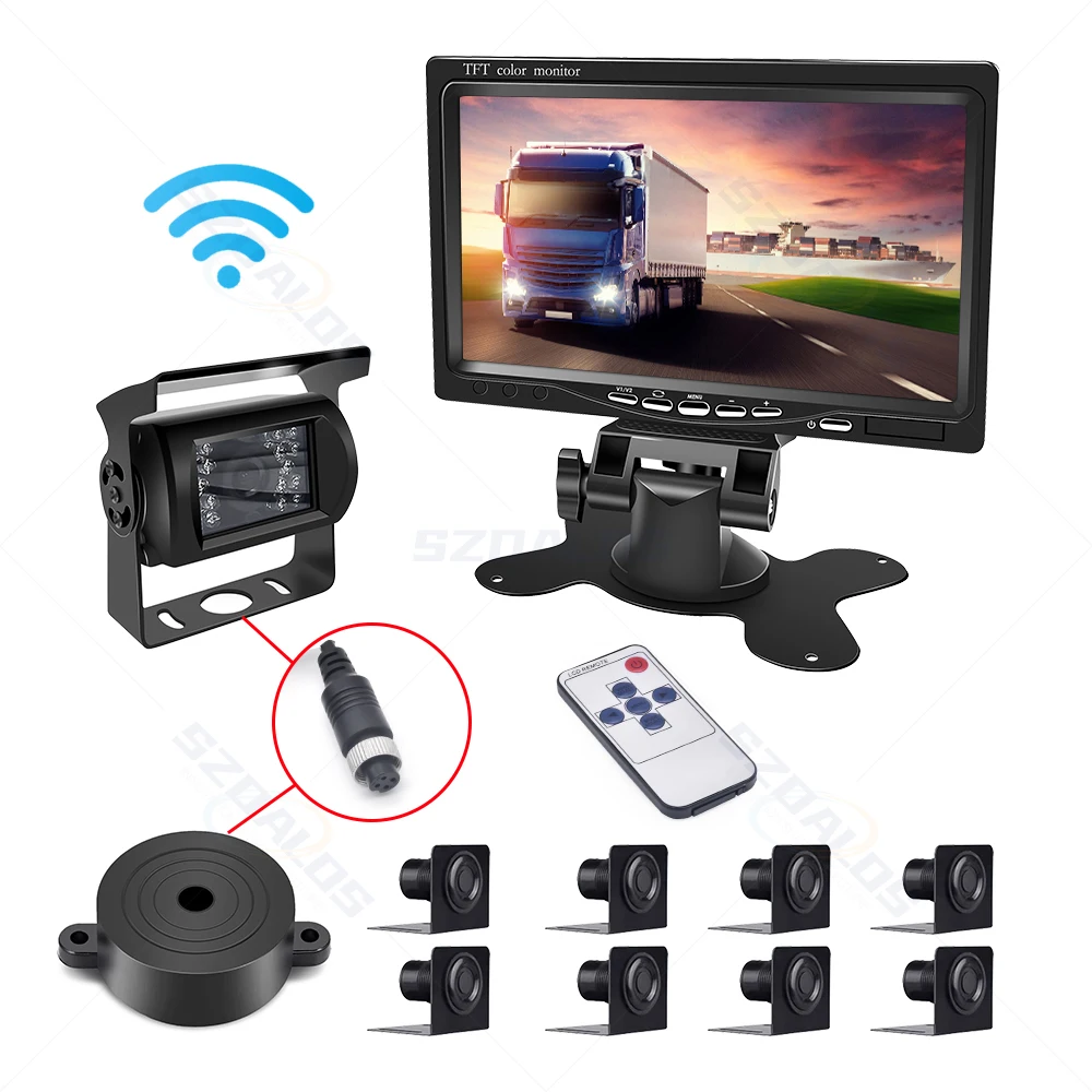 

8 Blind Spot Radar Parking Sensor With IP67 Waterproof Reverse Night View Camera Parking for Truck