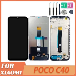 For Xiaomi Poco C40 LCD Display With Frame Touch Screen 220333QPG Panel Digitizer Replacement Parts