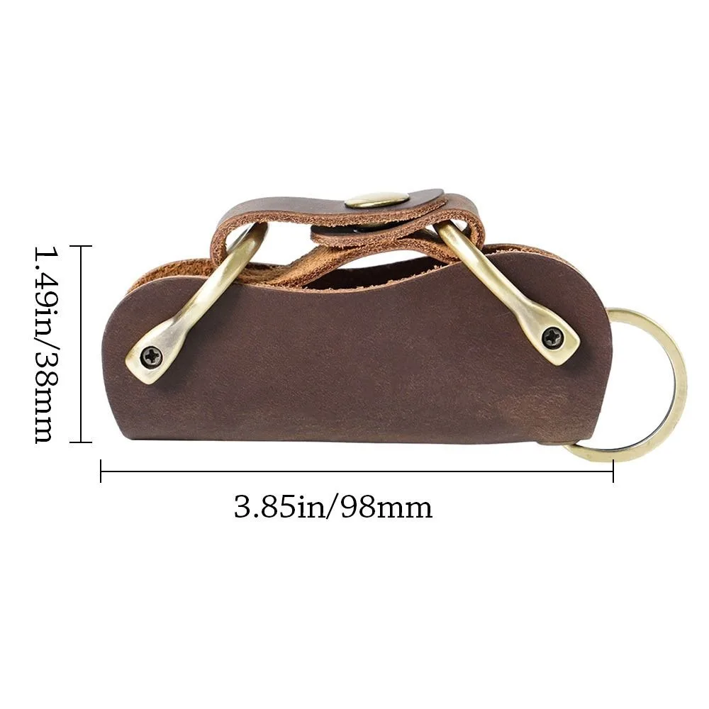 Portable with Keyring Leather Key Holder Lightweight Universal Key Wallet Holder Solid Color Key Pouch Women