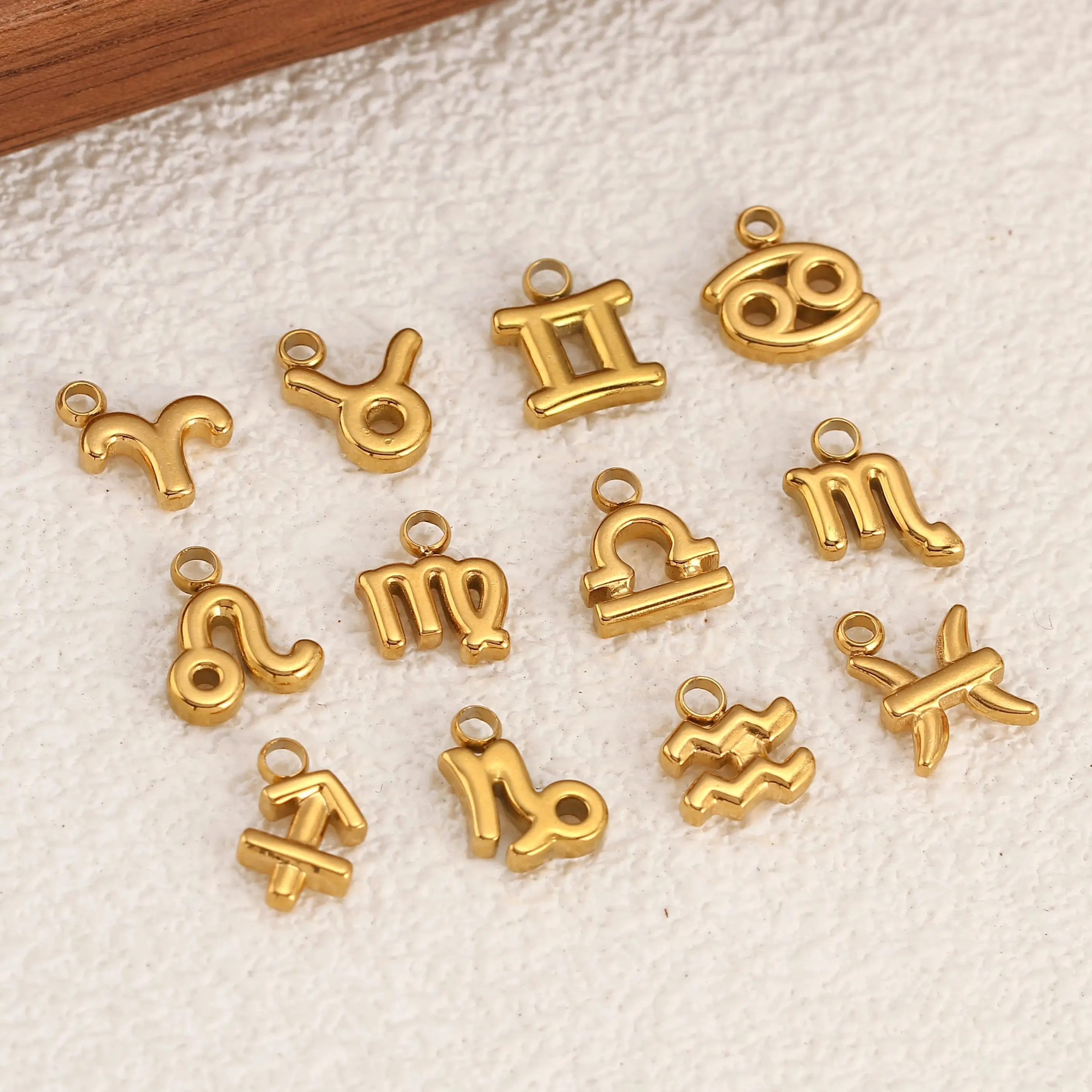 Zodiac Sign Charms Stainless Steel Constellations 12 Astrology Leo/Gemini/Taurus Pendant DIY Bracelets Necklaces Jewelry Making