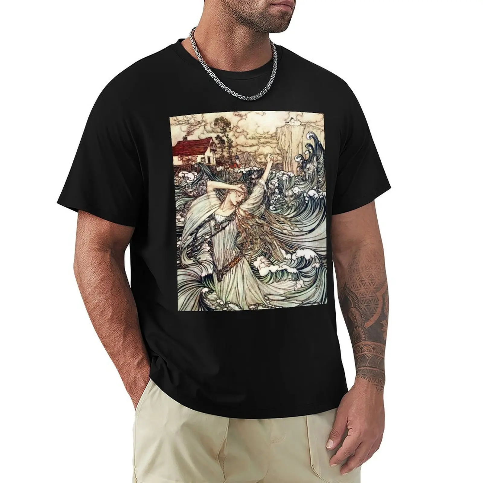 Undine - Arthur Rackham T-Shirt t shirts for man cotton T-Shirt