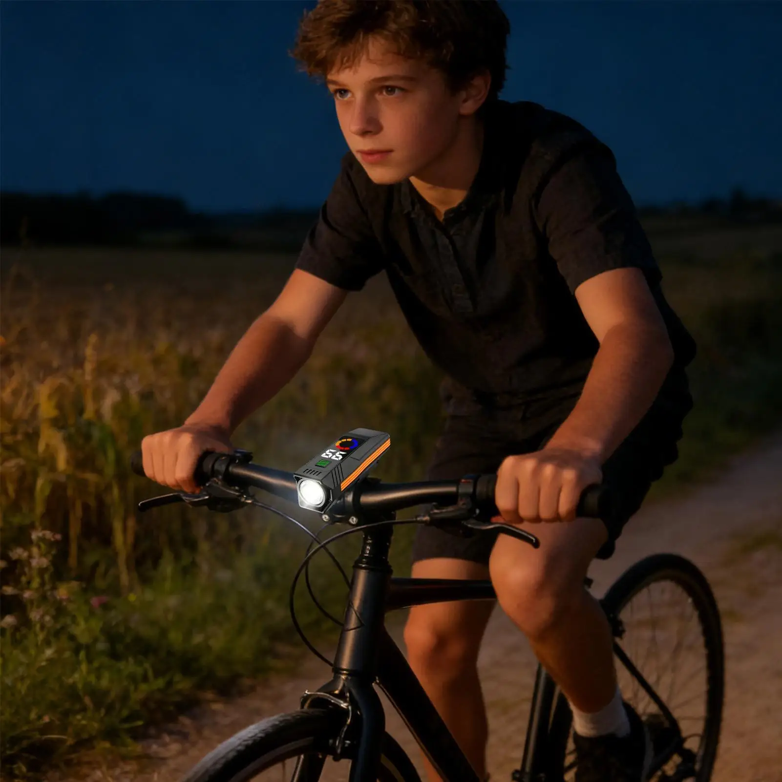 Front Lights For Bike 5 Modes Digital Display Riding Lamp Waterproof Road Bike Lights For City Streets Mountain Trails Commuting
