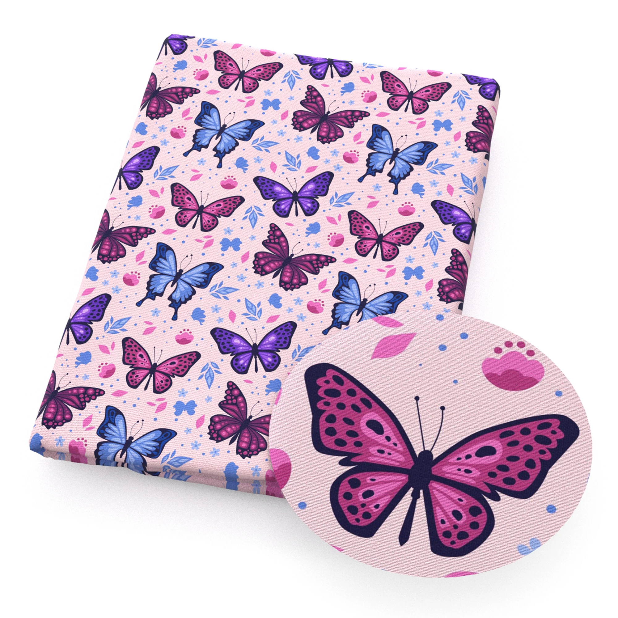 50*145cm Butterfly Patchwork Printed Polyester Cotton Fabric for Tissue Sewing  Pre-cut Fabrics Needlework Material DIY Handmade
