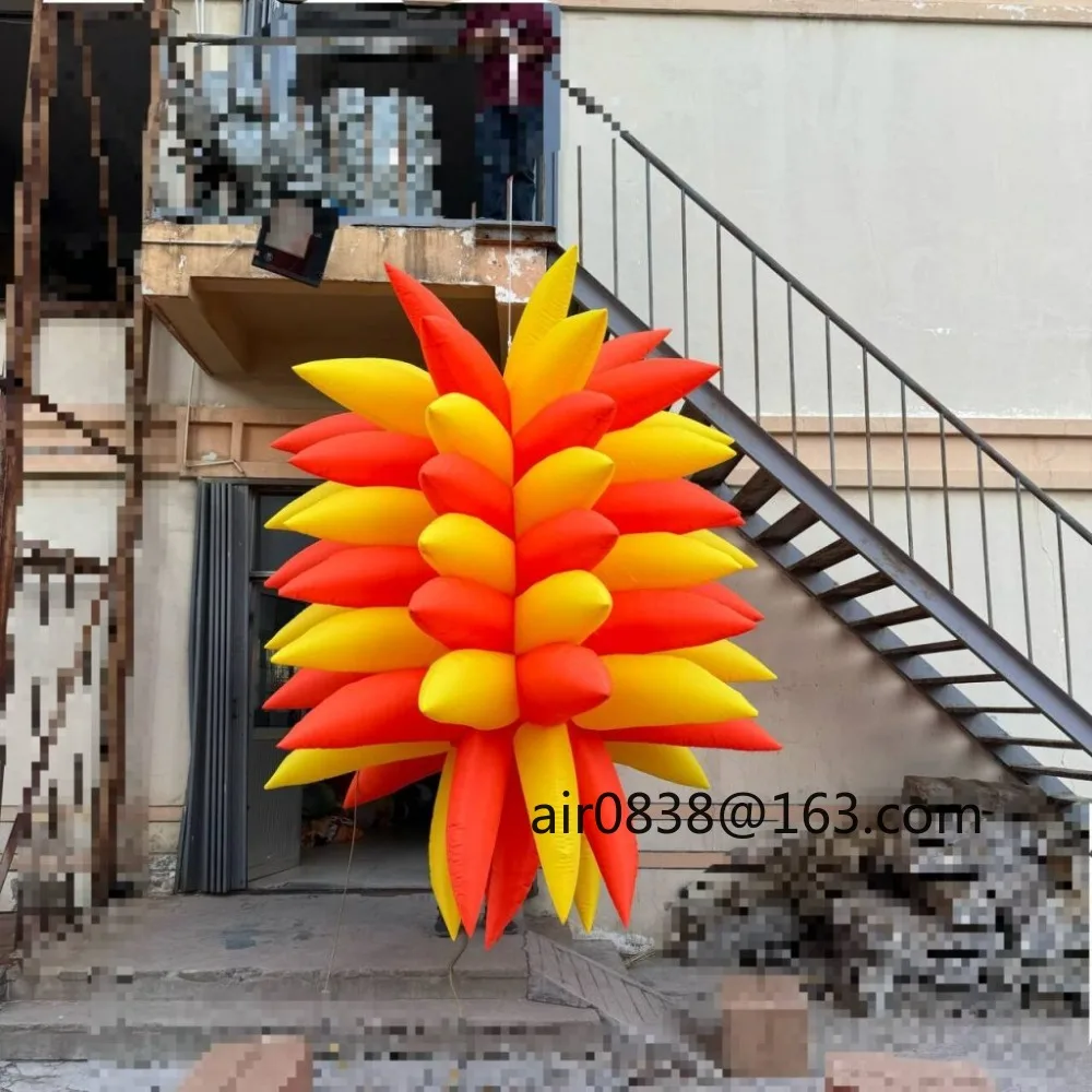 كرات برتقالية عملاقة قابلة للنفخ بطول 3 أمتار مع أضواء LED لمرحلة الحفلات وعروض المهرجانات وديكورات أحداث النادي