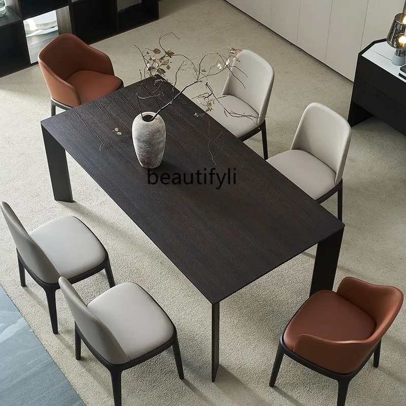 Italian Minimalist Solid Wood Table Dining Table Quiet Style Rectangular Quality Office Desk