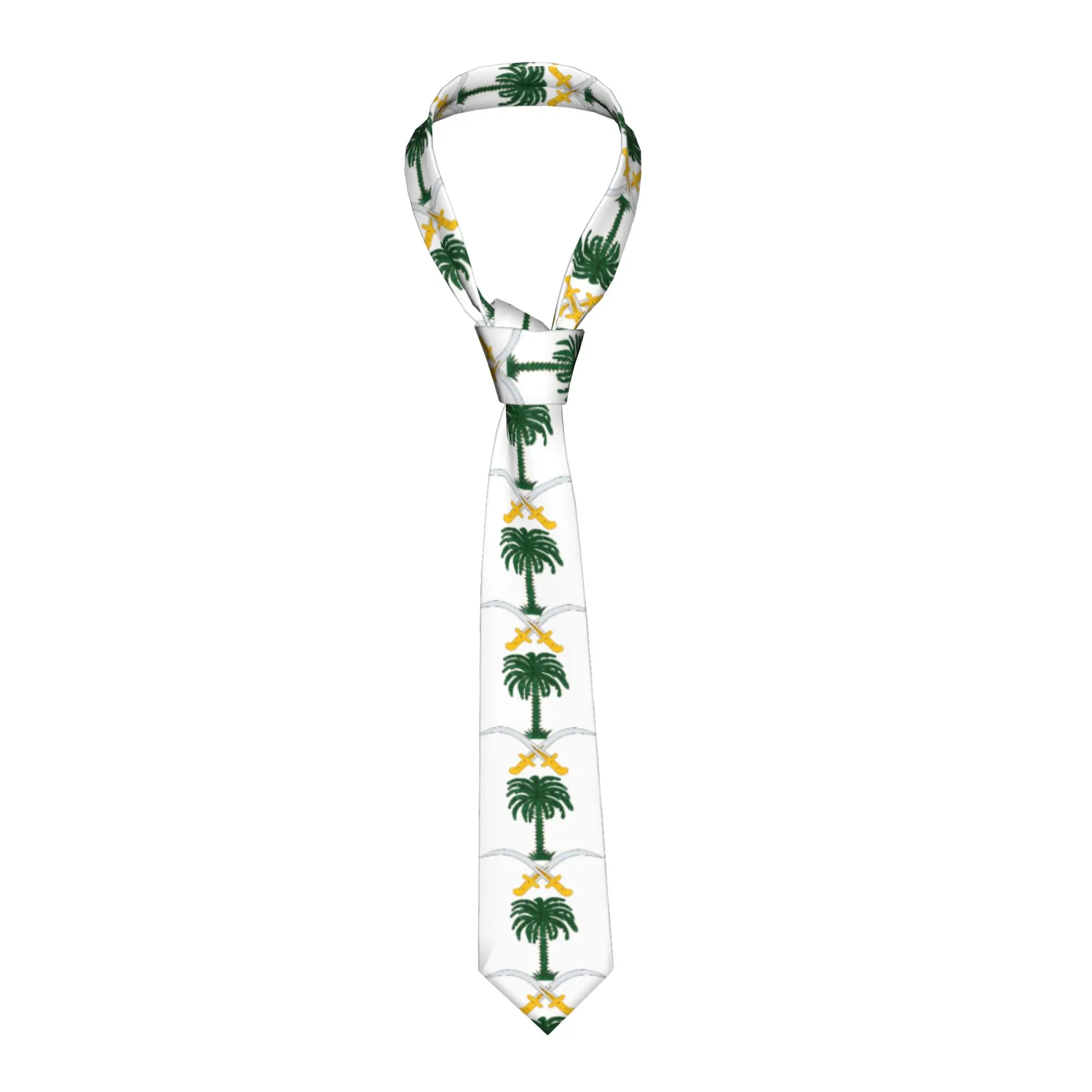 Saudi Arabia Faded Style Flag Tie Daily Wear Party Neck Ties Adult Funny Necktie Accessories High Quality Custom DIY Collar Tie