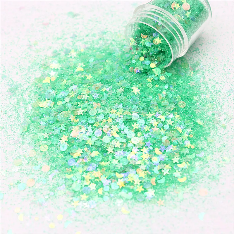 10ML/can Holographic Powder Nail Glitter Nail Art Sequins Mixed Glitter Sequin Crystal Mud Material Nail Art Decoration Crafts