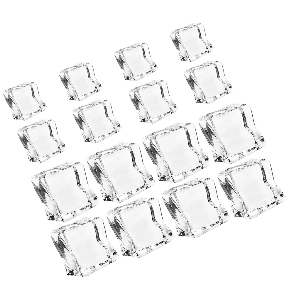

40pcs Simulated Ice Cube Decoration Acrylic Fake Clear Decorative Stones Reusable CrystalBars Home Party Display