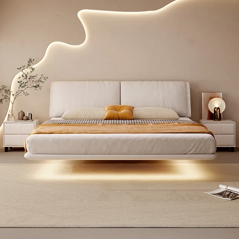 

bed Elephant ear dermis suspension modern simple cream wind master lying soft bag suspended induction lamp