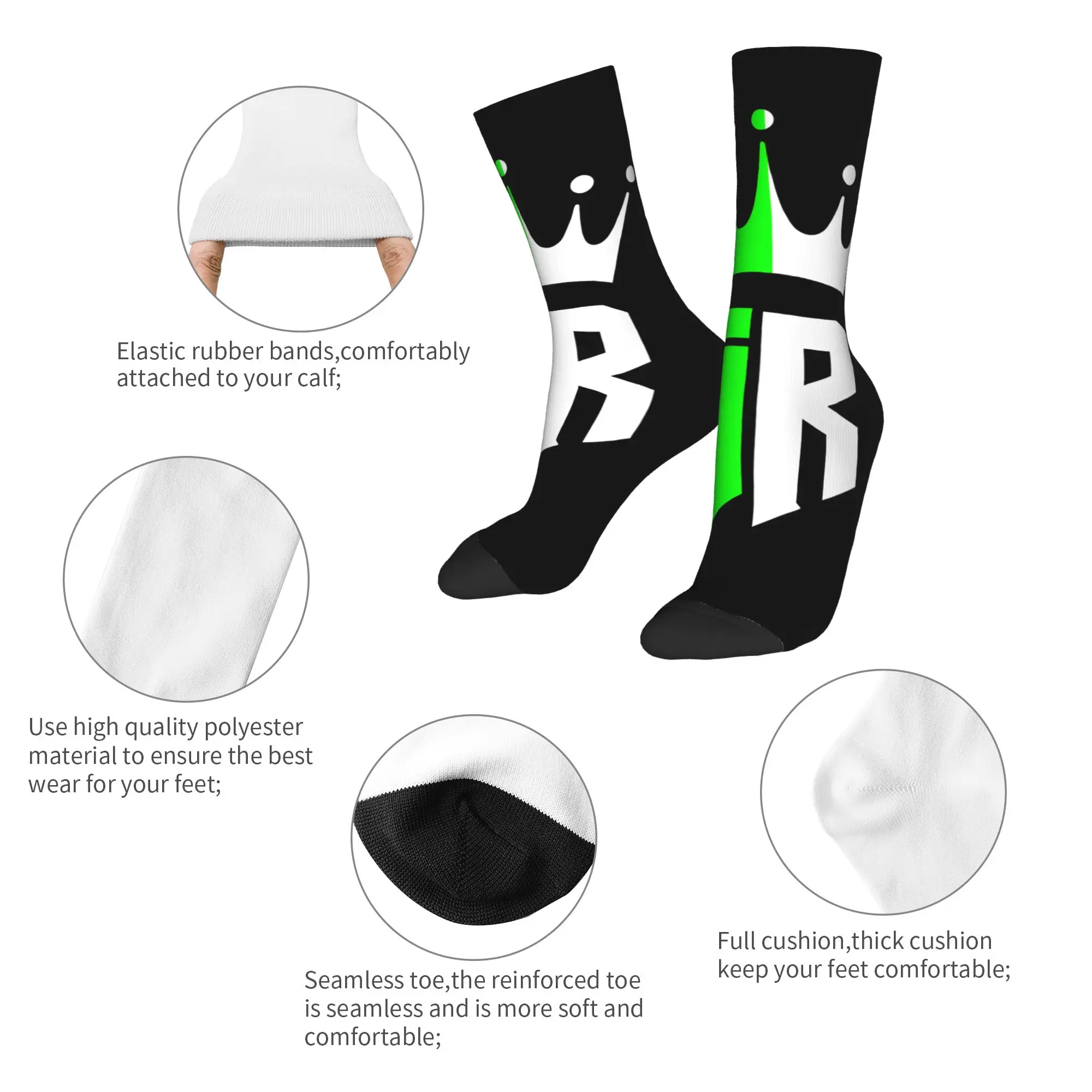 Rapper J-Jc Reyes Socks  Funny Stockings Spring Non-Slip Men Socks Comfortable Custom Skateboard Socks - view 6