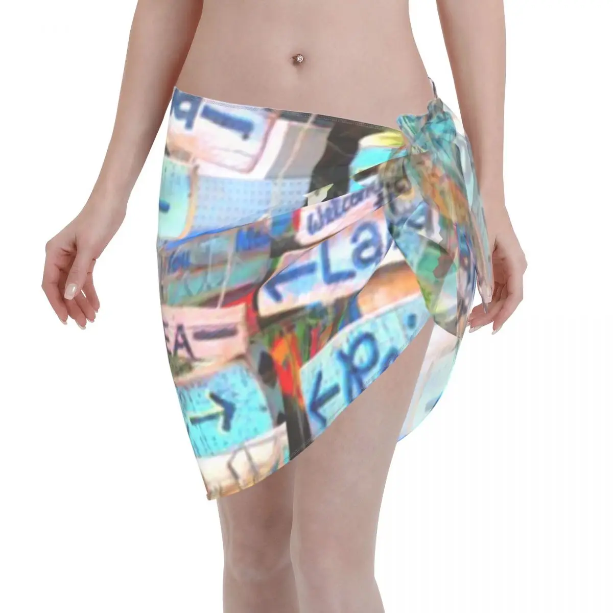

Promotion Maui Towns Sign Women's Beach Wrap SkirtOutdoor Photo Shooting Pool Cover Up