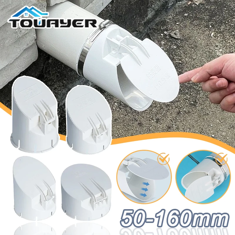 50-160mm Drainage Pipe Floor Drains Multifunctional White Strainer Plug PVC Anti Odor Rain Pipe Cap Water Pipe Sewer Hair Filter