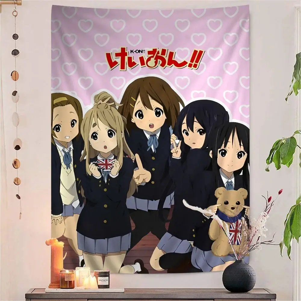 VIKAMA Tapestry de anime con diseño de grupo de chicas de manga, decoración de pared de la cultura Otaku para sala de estar, dormitorio, sala de juegos y dormitorio universitario