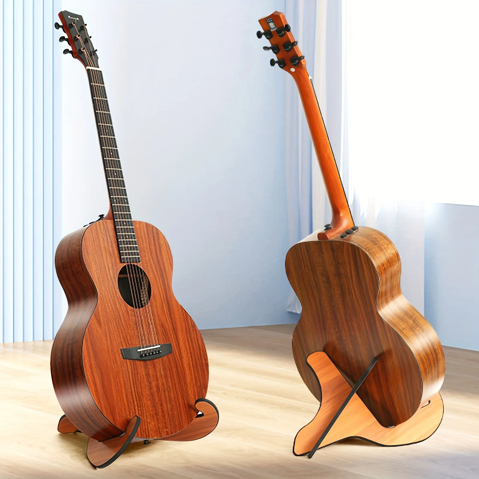 Suporte Universal de Madeira para Guitarra - Suporte Tipo X Acolchoado para Violão/Acústico/Elétrico/Baixo/Ukulele, Portátil e Estável