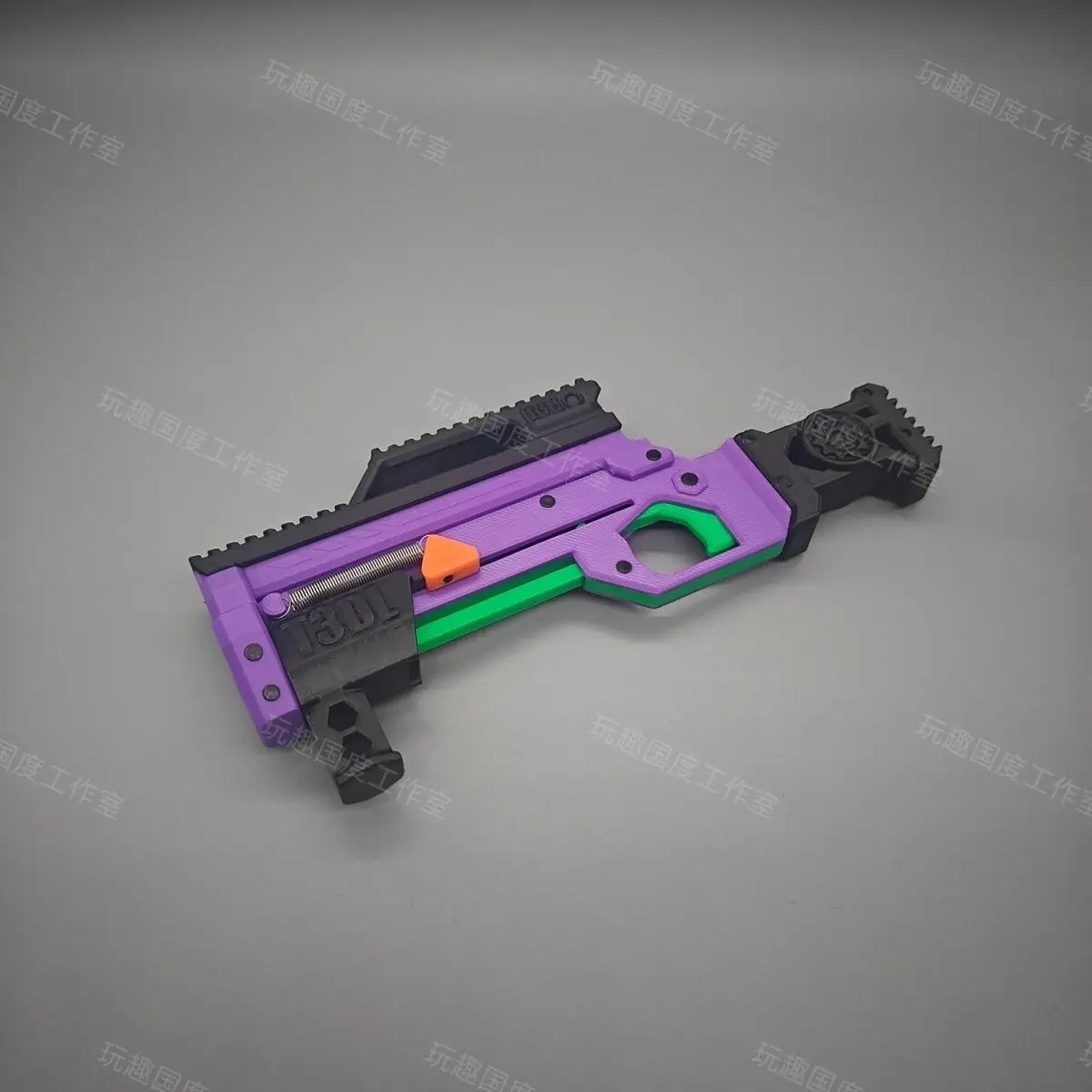 Outdoor Portable EDC3d Printing Mechanical Launcher 16 Continuous Soft Bullet Gun Toy Tool