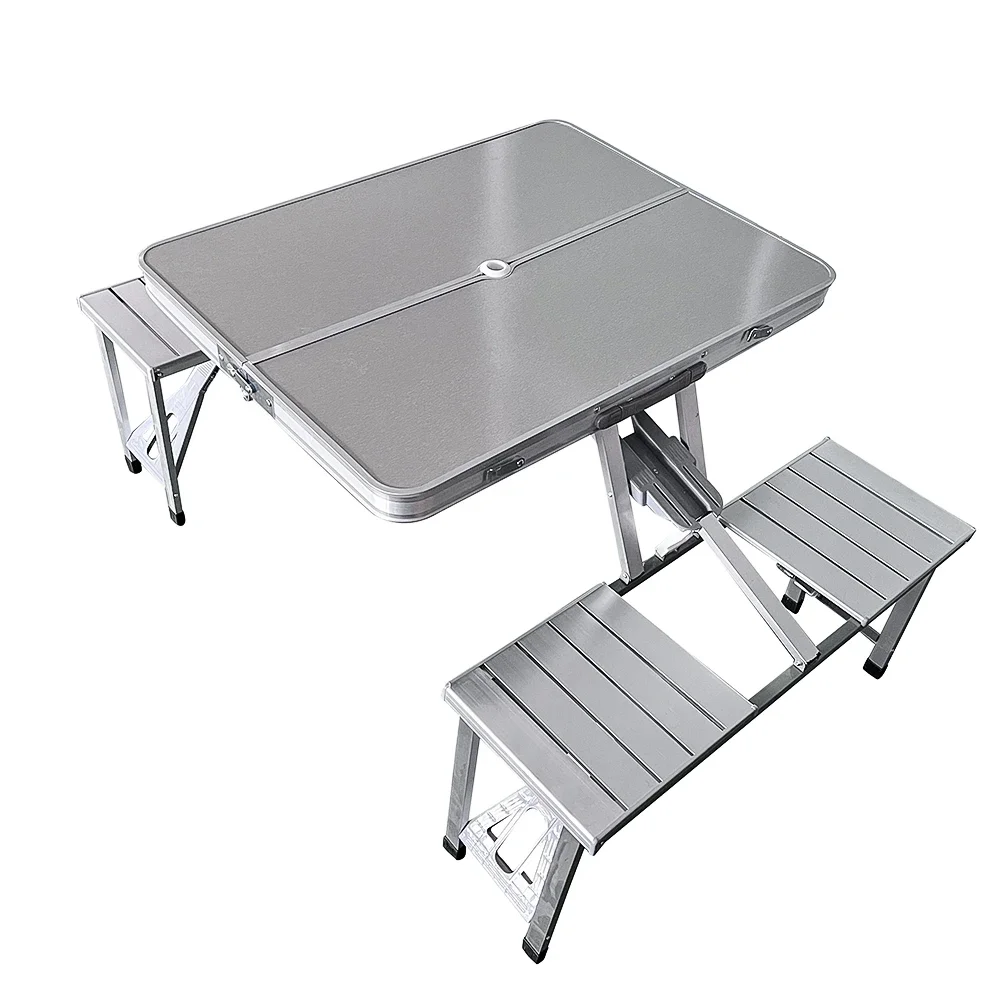 Aluminum Alloy Mountain Outdoor Tables Portable Camping Picnic Folding Table With 4 Chairs