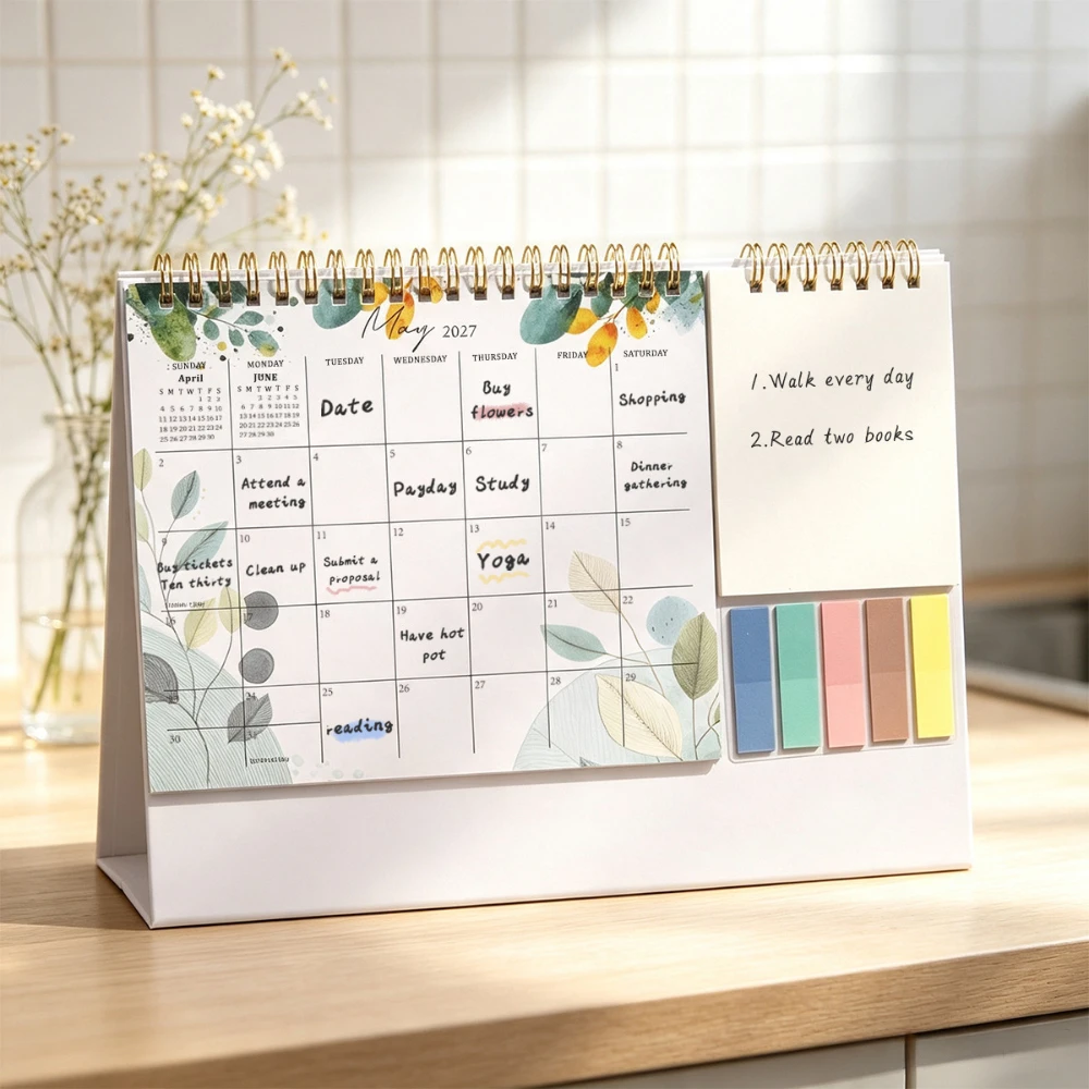 2027 Calendar Planner Multifunctional Health Tracker Daily Schedule Motivational All-Purpose Office Home Student Desk Organizer