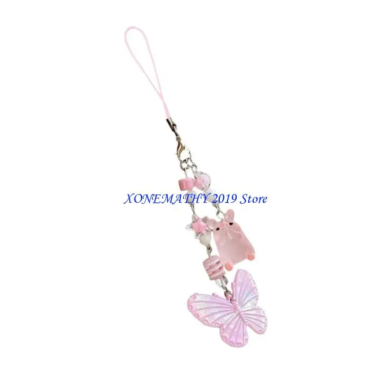 F42f تصاميم الفراشة رائعتين سحر الهاتف Butterfly Phone Charm Charm for Keys و Backpack Resornments