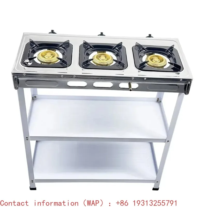 

【Seller's Recommendation】Freestanding cooker with 3 burners LPG cooker with stable steel frame, ideal for large cooking